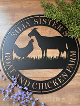 Custom Personalized Goat and Chicken Sign