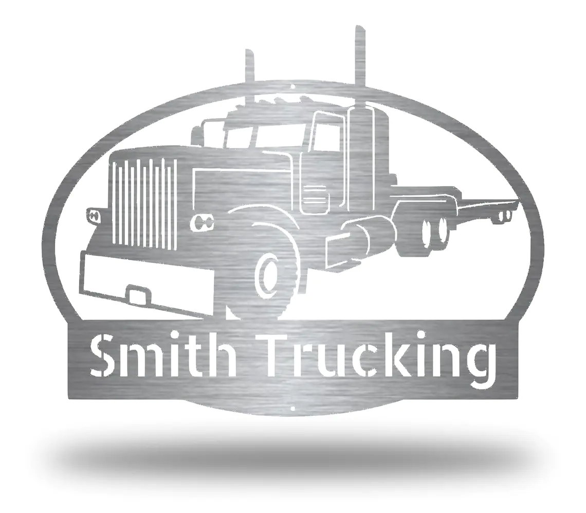 Personalized Semi Truck Sign 18 Wheeler Trucking Custom Metal Sign