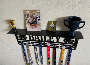 4H Custom Name Medal Holder With Trophy Shelf