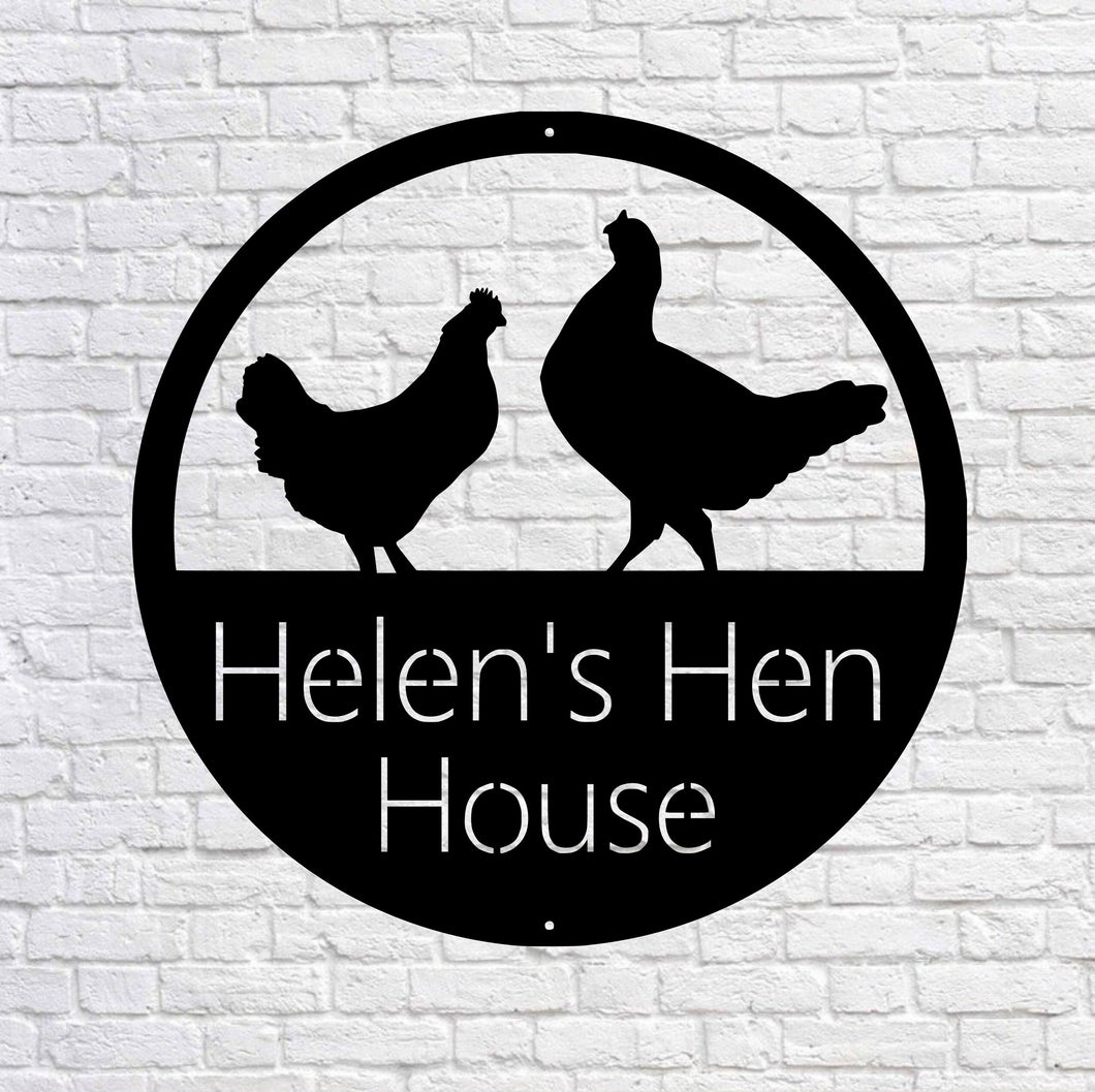 Personalized H en House/Chicken Coop Sign