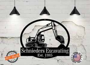 Personalized Excavator Sign