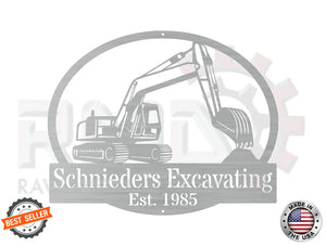 Personalized Excavator Sign