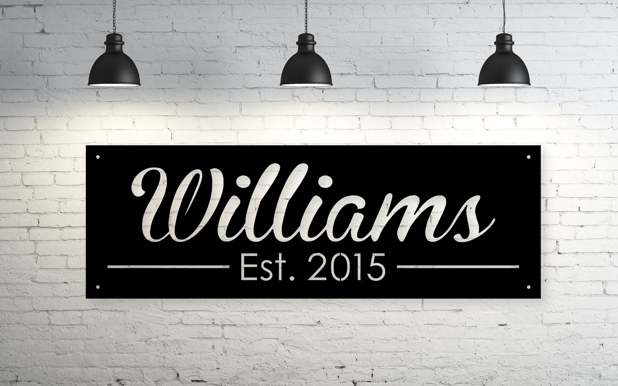 Name Sign Cursive Custom Cursive Font Last Name Sign – Raw Metal Designs