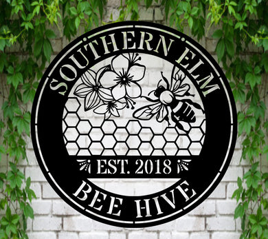 Personalized Honeycomb Bee Sign