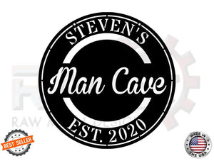 Personalized Man Cave Sign with Hanging Bracket