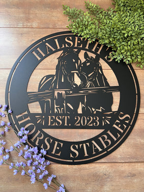 Round Horse Personalized Sign