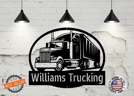 Personalized Semi Truck Sign 18 Wheeler Trucking Custom Metal Sign