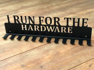 I Run For The Hardware 12 Hook Medal Holder
